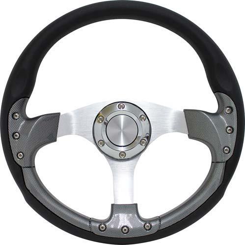 PURSUIT 14" CARBON FIBER STEERING WHEEL W/KIT; CC PREC